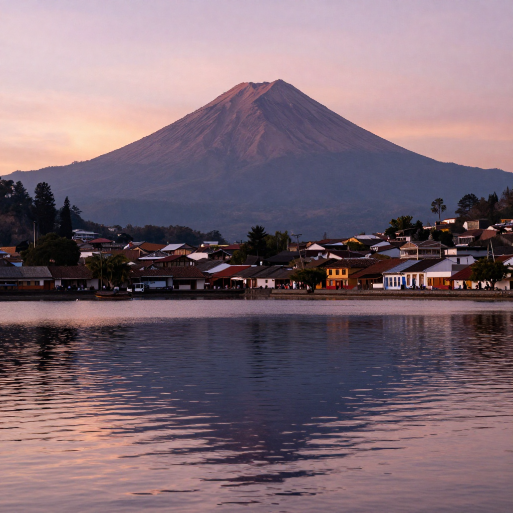 Lago Atitlán rodeado de volcanes y pueblos mayas