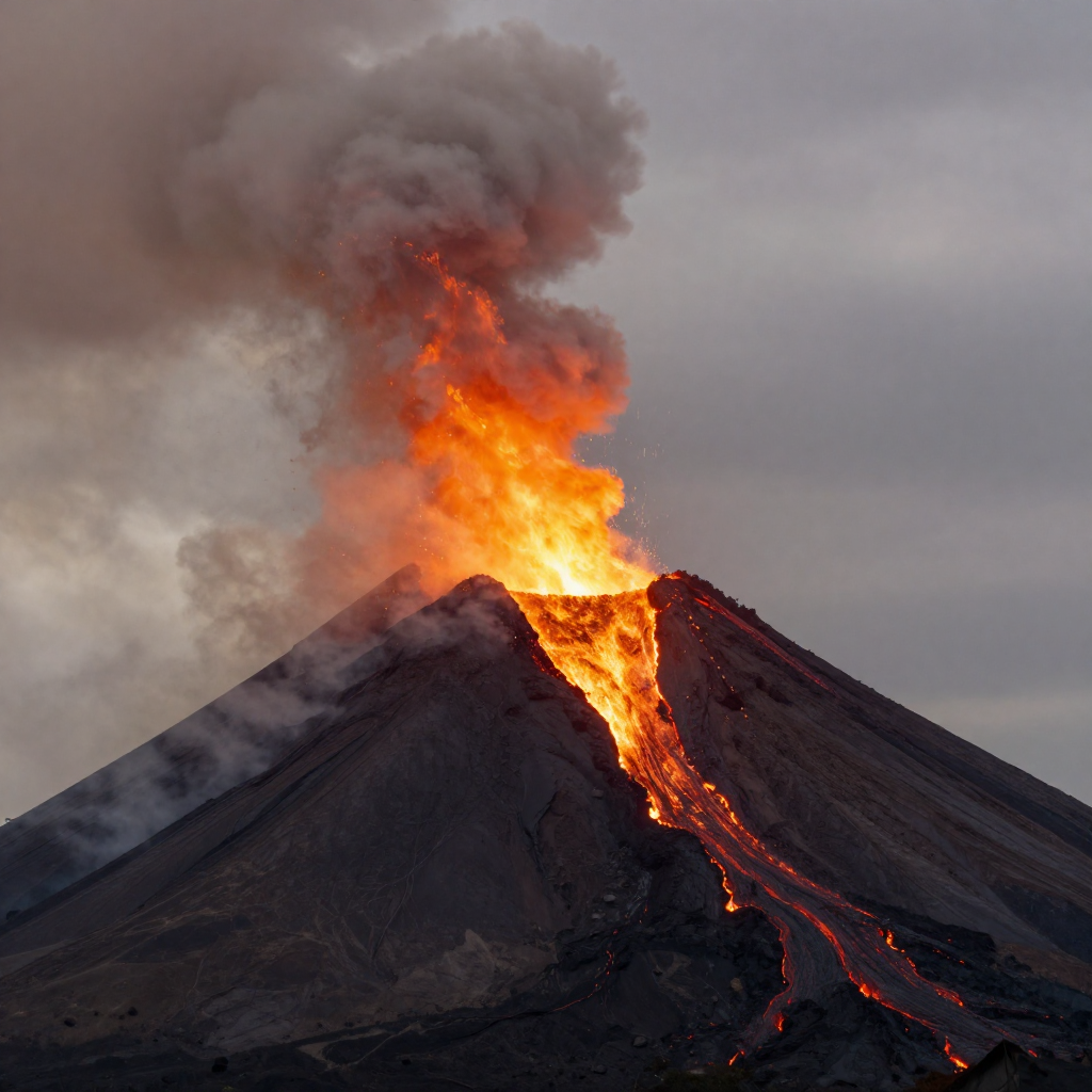 Volcán Pacaya en erupción con lava visible